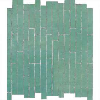 Mosaic House Moroccan tile Linear 12 Light Green  solid zellige, mosaic, zellij, field, pattern, glaze, simple 